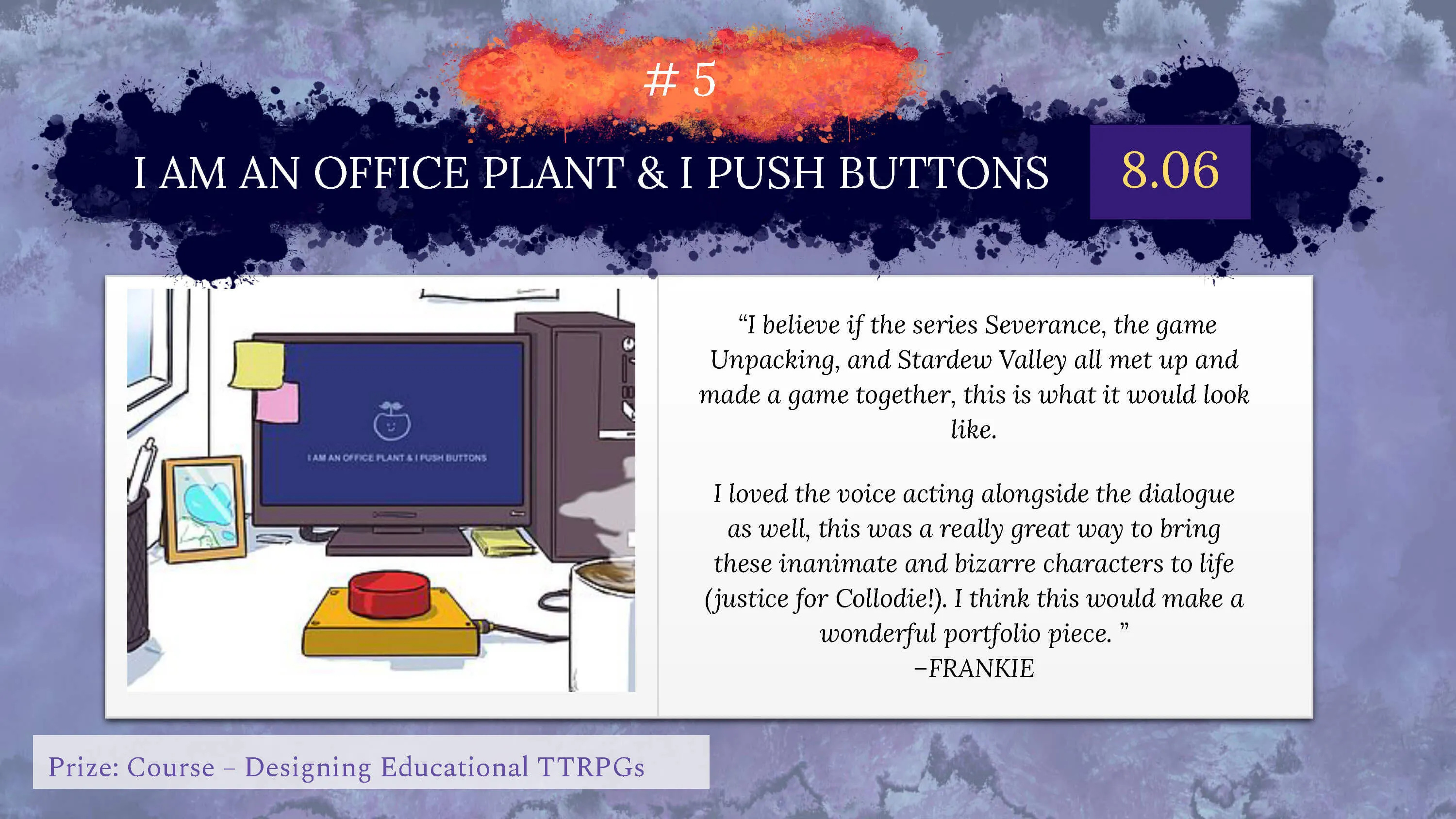 I AM AN OFFICE PLANT & I PUSH BUTTONS